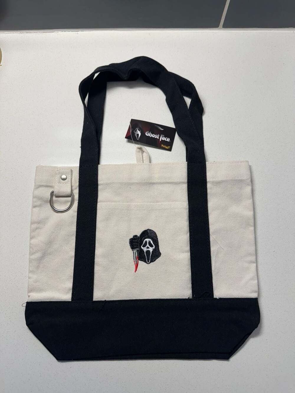 Ghost Face Canvas Tote Bag Spirit Halloween